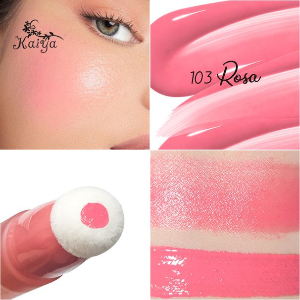 Liquid Pulver Blusher Schwammkopf, Lip A Cheek Dual Purpose Moisturizing Water, Einfach ze drécken, Seidlech a glat Make-up_voghion.com