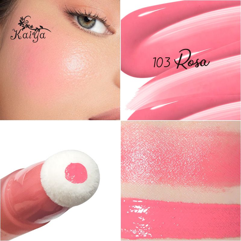 Fard in polvere liquida, testa in spugna, acqua idratante a doppio uso per labbra e guance, facile da rimuovere, trucco setoso e liscio._voghion.com