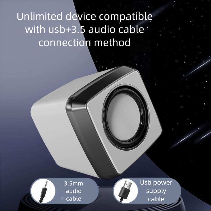 Maibo Computer Mini portátil con cable, pequeño estéreo, luces de colores, altavoz multimedia_voghion.com