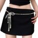 Chaîne de taille en perles cœur pour femme, ceinture polyvalente à nœud papillon, accessoire de robe de niche perlé, tendance Ins_voghion.com