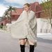 Women's Shawls Temperament Solid Color Shawl Cape Large Size Knitted Warm Cardigan Cheongsam Versatile Wool Cape_voghion.com