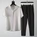 Men's Clothing 24 Summer Ultra-thin Half Sleeve Ice Silk Linen Suit Men's Cotton And Linen Two-piece Suit_voghion.com