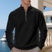 Men's Fleece-Lined Quarter-Zip Pullover Sweatshirt – Warm & Stylish Casual Winter Wear (S-XXXL, Solid Colors)_voghion.com
