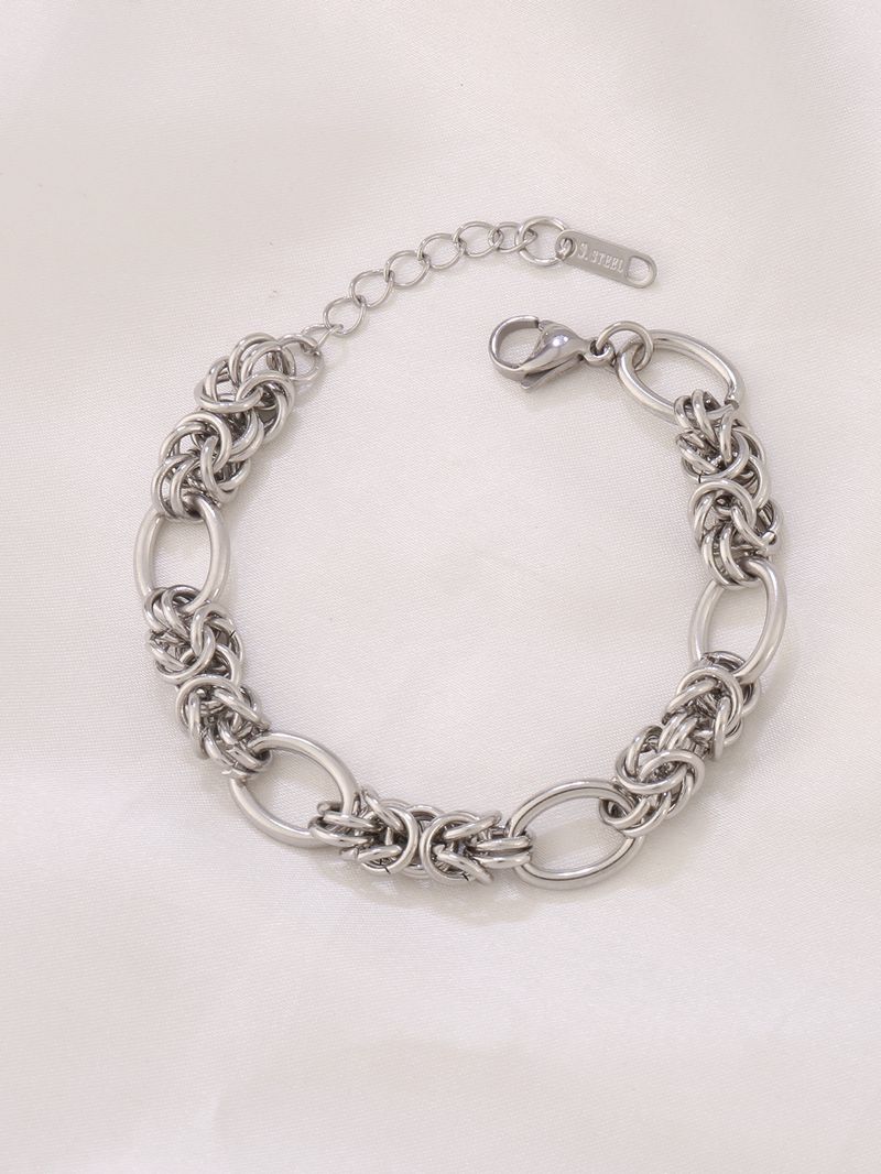 PVD Stainless Steel Unisex Non-Fading Cuban Twist Pattern Bracelet_voghion.com