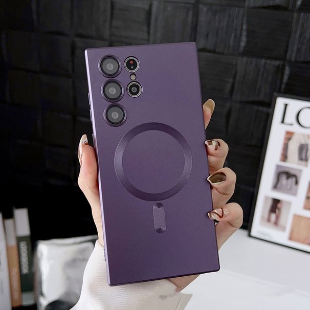 Weiche Hülle für Samsung Galaxy S23 S22 S21 Ultra Plus S23+ S22+ S21+ S23Ultra Magsafe Magnetic Wireless Charging Vollständige Handyhülle_voghion.com