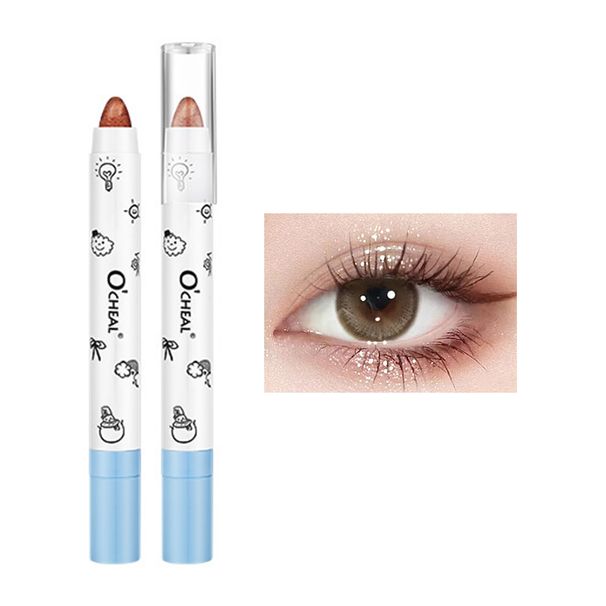 Su geçirmez flaşlı göz farı çubuğu, uzun süre kalıcı, inci beyazı, altın, pembe, floresan lamba, parlak bronzluk_voghion.com