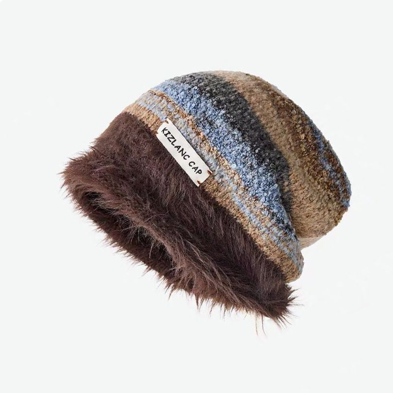 Meiladadui Children Winter Big Head circumference Spring and Autumn Postpartum Baotou Woolen Warm Knitted Cold Hat Tide_voghion.com
