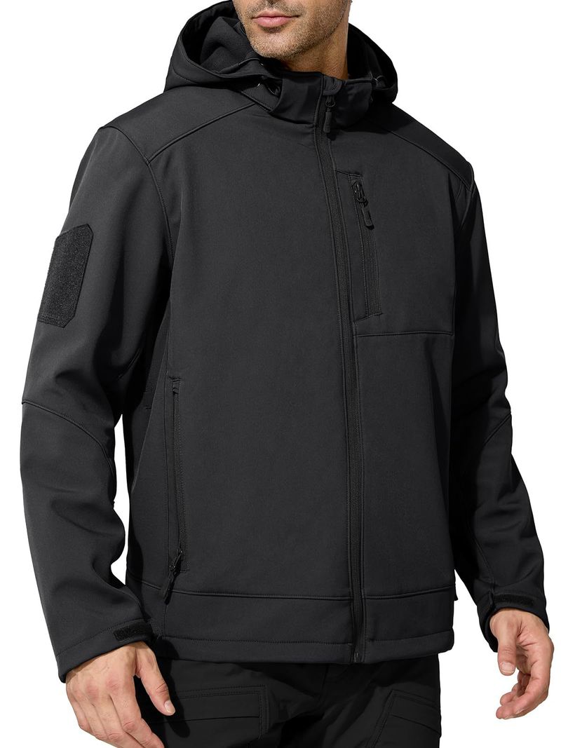 Free Soldier Autumn Winter Soft Shell Outdoor Hooded Men's Warm Fleece-Lined Jacket Coat_voghion.com