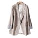 Women's Blazer - Oversized Button-Up Jacket With Princess Sleeves, Trendy Casual Blazer For Spring/Fall_voghion.com