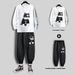 Men's autumn two-piece set, long sleeved T-shirt, plus size student sports suit, casual one set of clothes, men's pants_voghion.com