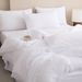 Pure White Ruffled Bohemian With Tassel Breathable Queen Size Comforter Sets, All-Season Down-Alternative 3-Piece Bedding Set_voghion.com