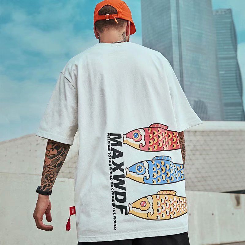 C&J Fat Man Herren Großes Sommer-T-Shirt im China-Chic-Stil mit kurzen Ärmeln Fat Man Halbarm-T-Shirt Herrenmode_voghion.com
