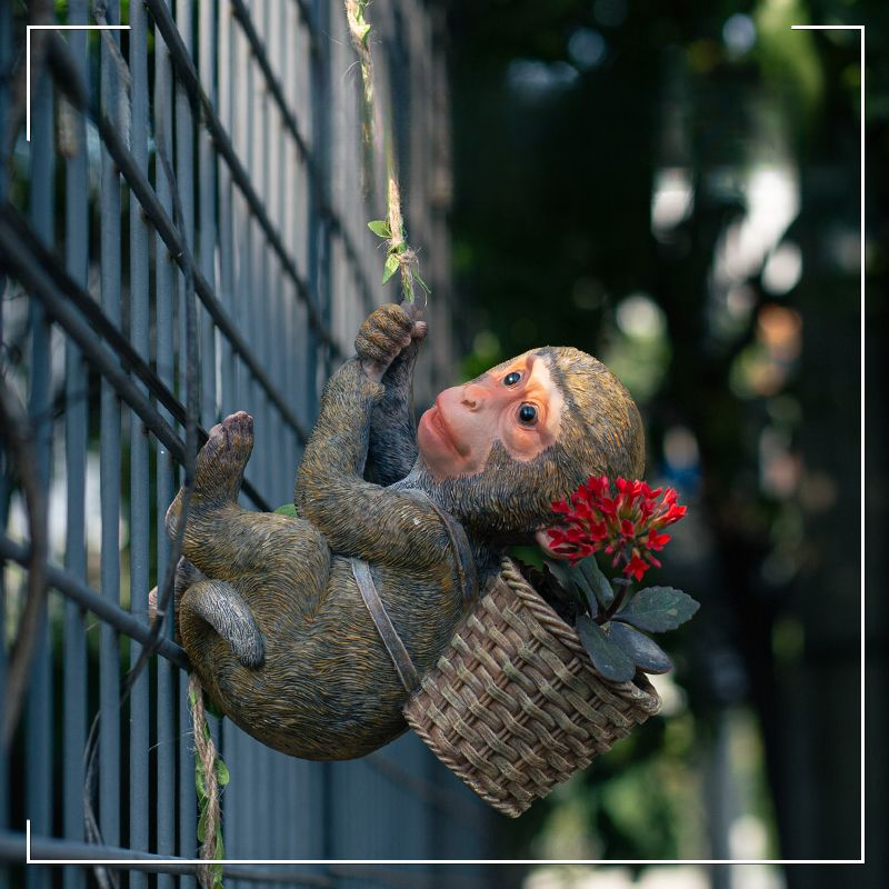 Outdoor Garden Courtyard Decoration Rabbit Monkey Figurine Pastoral Balcony Resin Animal Sculpture Cartoon_voghion.com
