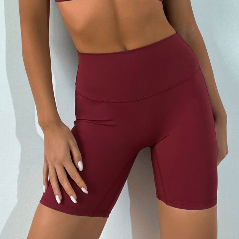 Women's pleated yoga shorts long pants sports fitness wear_voghion.com