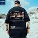 C&J Graffiti Speckle Ink Cartoon Print Oversize Short Sleeve T-shirt Fashion Couple Summer Half Sleeve Large Men_voghion.com