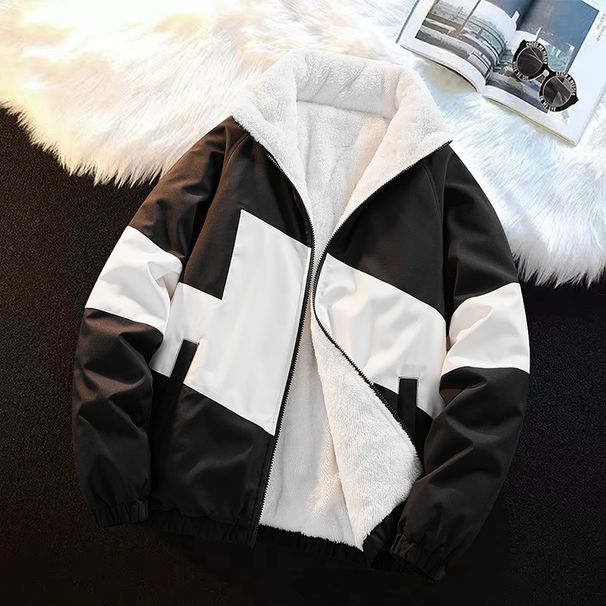 Veste polaire d'hiver pour jeunes, imperméable et coupe-vent, en polyester épais, style décontracté et tendance._voghion.com