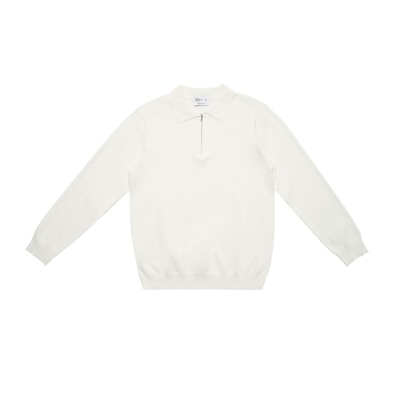 Unisex-Herrenpullover aus weichem Strick mit halbem Reißverschluss am Kragen für lässige Winterkleidung (Schwarz, Weiß, Dunkelgrau, Beige mit Blumenmuster) | S/M/L/XL_voghion.com