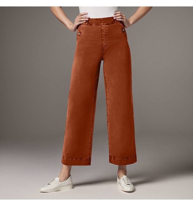 Abbigliamento donna pantaloni larghi dritti gamba larga nove punte jeans_voghion.com