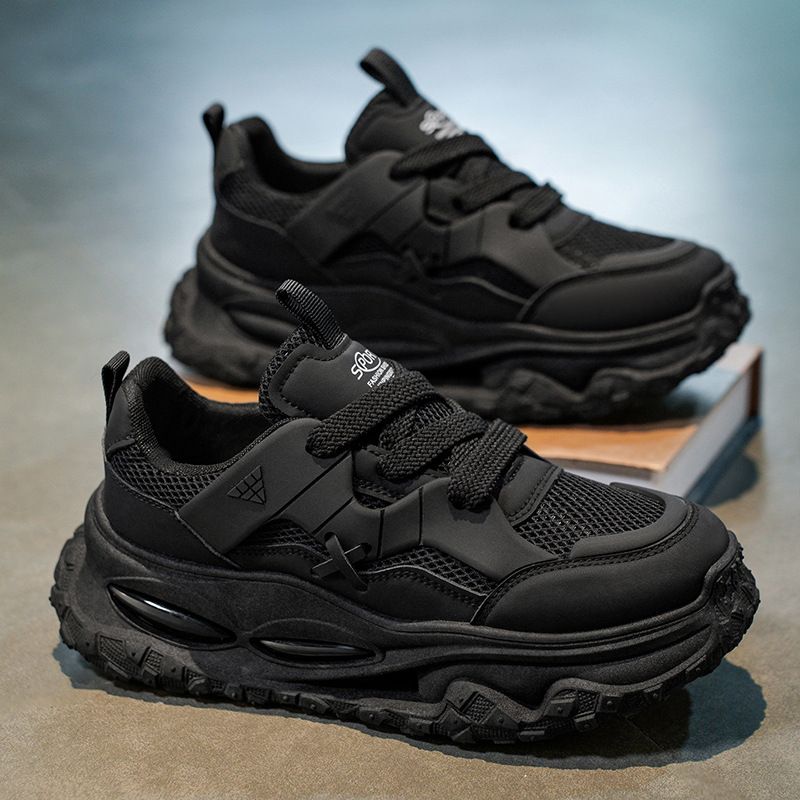 Scarpe da papà basse con lacci in mesh traspirante, tendenza moda uomo 2025, versatili, casual e sportive_voghion.com