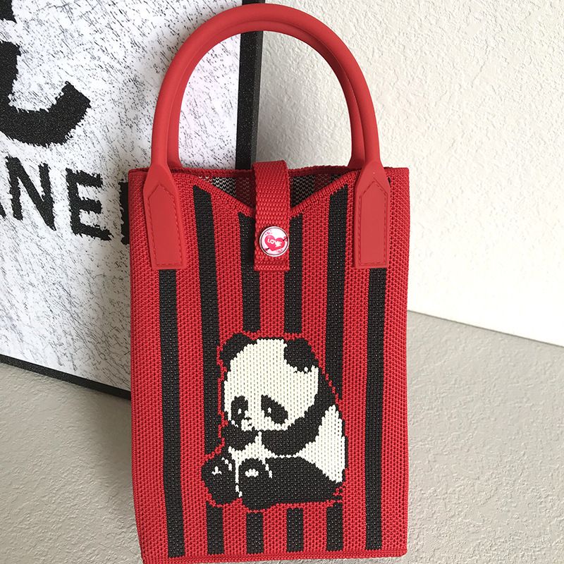 Borsa a tracolla singola in maglia con tracolla a panda in stile coreano, nuova nicchia, 2024, personalità, tendenza casual da donna_voghion.com