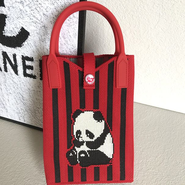 Borsa a tracolla singola in maglia con tracolla a panda in stile coreano, nuova nicchia, 2024, personalità, tendenza casual da donna_voghion.com