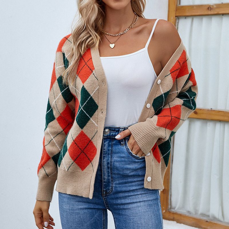 Mao Yu 2024 Autumn/Winter New Knitted with Contrast Button Sweater for Women's Cardigan Coat_voghion.com