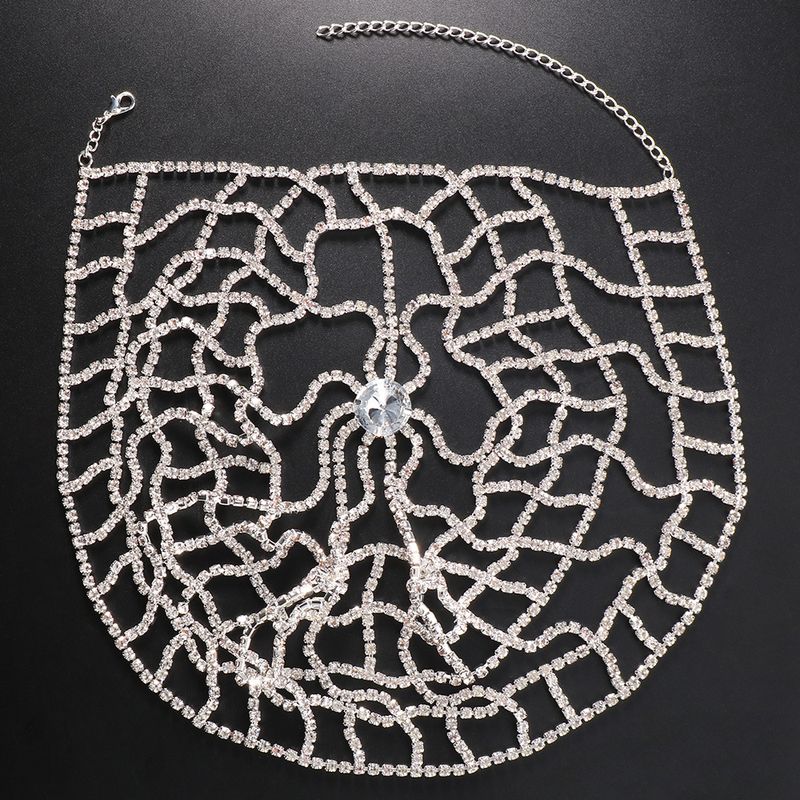 new rhinestone mesh headdress personality trend fashion stage performance rhinestone hair accessories female Send chain_voghion.com