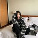 Haruku Black Striped Sweater Women Korean Style Vintage Oversize Pullover Knit Tops Female Kpop Streetwear Jerseys_voghion.com