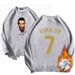 Football Club Cristiano Ronaldo Portrait No.7 Round Neck Sweater With Velvet For Autumn And Winter Loose Double Sided_voghion.com