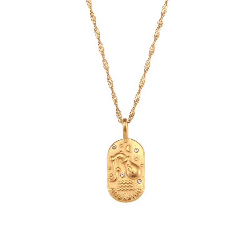 CELESTIALUMINA Original Mode Simple Niche Rétro Pendentif Bijoux En Métal Moulé Ovale Marque Zircon Constellation Collier_voghion.com