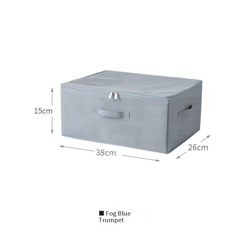 Foldable Storage Box With Lid - Breathable Fabric Organizer For Clothes Blankets & Bedding (Large Capacity Handles Washable Space-Saving)​_voghion.com