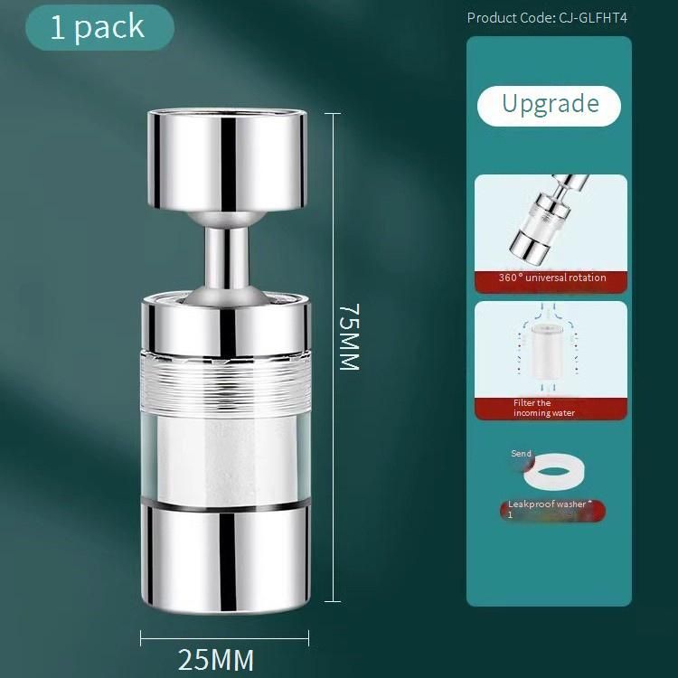 Sıçramasız Tasarım ve Çift Akış Kontrolü ile 360° ve 720° Dönebilen Mutfak Musluğu Sprey Başlığı - Çoğu Lavabo Musluğuna Uyumlu_voghion.com