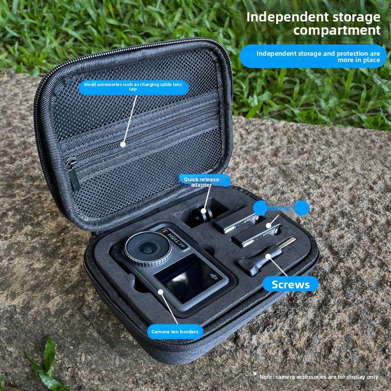 Compatible With DJI ACTION 5 Pro 4/3 Storage Sports Camera Shockproof Hard Shell EAV Canvas Compact Bag_voghion.com