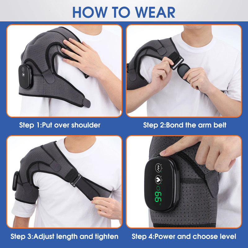 Back Massager Heating Massage Device Infrared Therapy Vibration Electric Shoulder Massager Wrap Belt For Neck Back Body_voghion.com