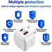 Chargeur mural rapide double port Type-C 20 W PD, adaptateur secteur de voyage QC 3.0, Royaume-Uni_voghion.com