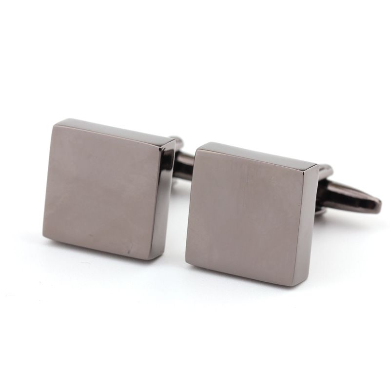 Schlichte quadratische Manschettenknöpfe aus Metall für Herren, französische Hemdmanschettenknöpfe_voghion.com