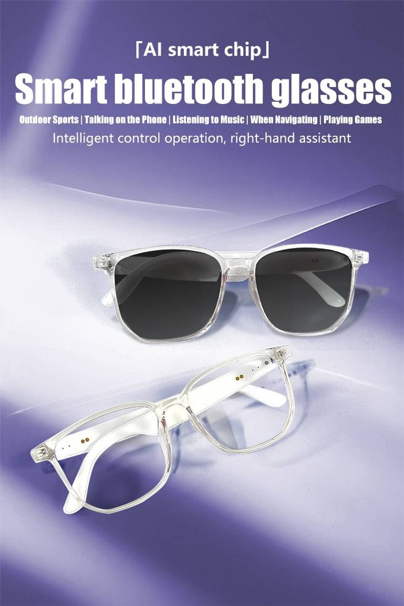 Smart glasses can listen to songs, wireless headphones. Smart glasses are suitable for mobile phones, sports/outdoor UV protection