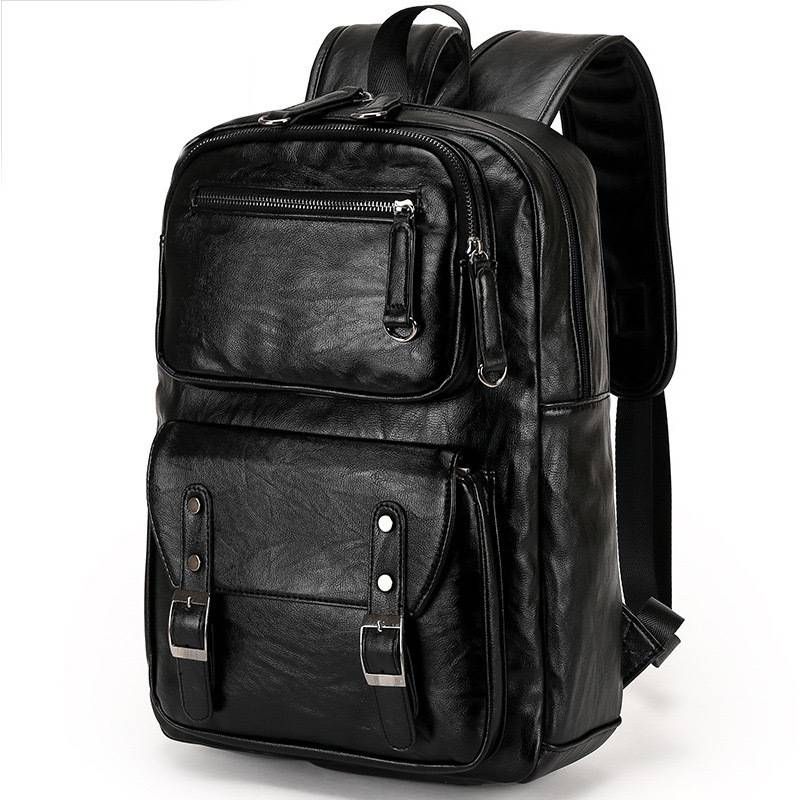 Leder Reiserucksack für Herren, lässiger Business-Rucksack, großer Studentenrucksack, Computertasche für Herren_voghion.com