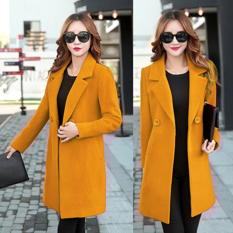 2023 Autumn/Winter New Woolen Women's Coat Double breasted Coat_voghion.com