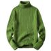 Maglione a collo alto da uomo in maglia a trecce spesse - Maglione dolcevita casual invernale caldo per adolescenti e adulti (bianco, verde, nero, blu, marrone)_voghion.com