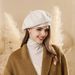 Unisex Autumn and winter woolen metal standard Beret hat octagon for women with large head around the face of the hour art painter's hat_voghion.com