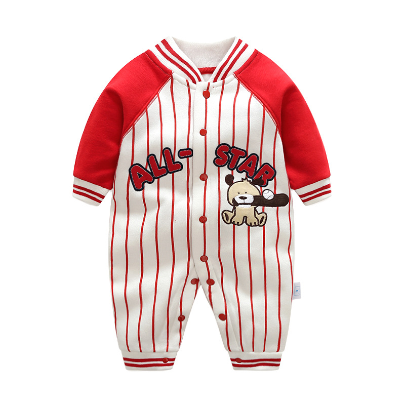 Children's onesie Autumn and winter warm baby long-sleeved clothes for men and women autumn and winter hoodie newborn outing clothes_voghion.com