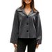Blazer de bureau décontracté à manches courtes et boutonné pour femme - Coupe ajustée - Mélange de polyester et d'élasthanne extensible - Noir, blanc, gris, olive, camel_voghion.com