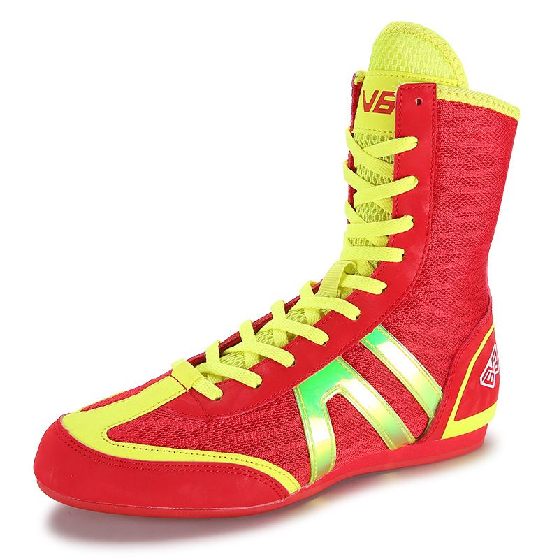 Sapatos unissex, calçados de boxe, cano alto, treinamento de luta, calçados de luta livre, academia interna, homens e mulheres, calçados de treinamento abrangentes, calçados de luta para competição_voghion.com