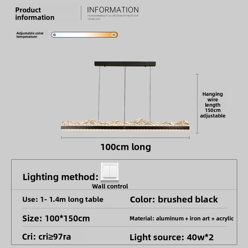 Minimalist Long Strip Restaurant Pendant For Tea Room, Bar Counter, Dining Table, Italian Style Light Luxury High-End_voghion.com