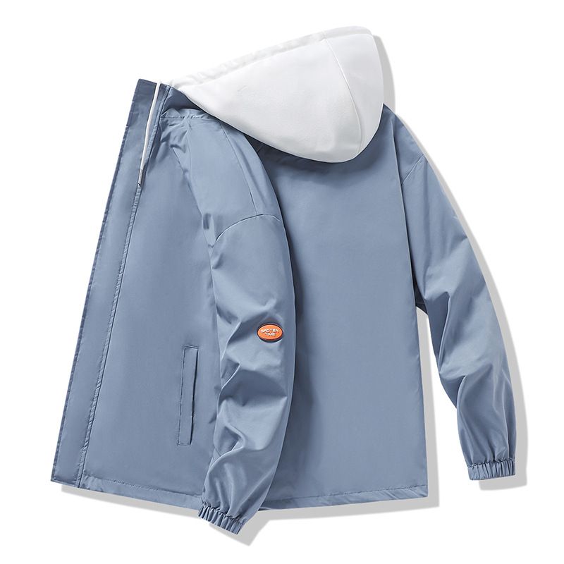 Herren neue Frühlingsjacke Fake Two trendige lässige Kapuzenjacke in Übergröße_voghion.com