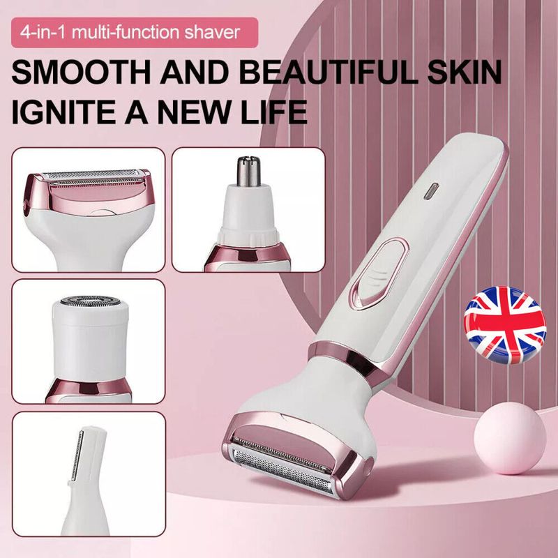 Rasoir électrique 4 en 1 pour femme, épilation à sec ou humide, accessoire bikini, Royaume-Uni_voghion.com