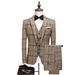 Herrenbekleidung 2024 Neuer Anzug Dreiteiliger Stil Schlanker britischer Casual Bräutigam Hochzeitskleid Karierter kleiner Anzug für Männer_voghion.com
