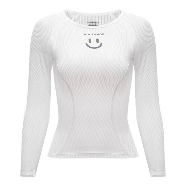 ROCKBROS Atmungsaktives Langarm-Radtrikot für Damen, Weiß_voghion.com