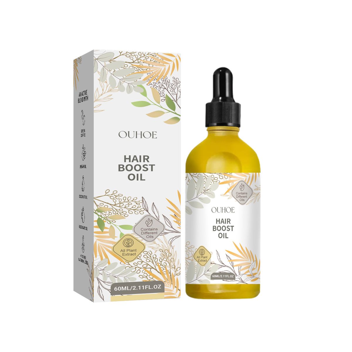 OUHOE ripara i capelli danneggiati, secchi e furiosi, levigandoli prevenendone la perdita, olio essenziale di fissaggio per capelli densi forti e resistenti_voghion.com